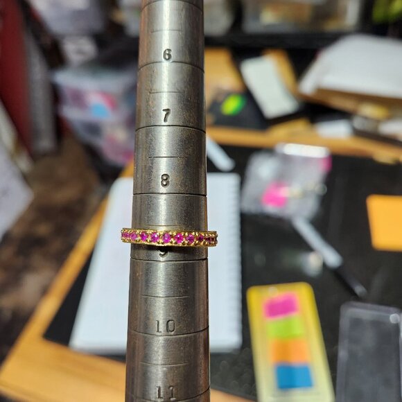 Tri Color Tennis Bracelet Stacking Ring Set Cubic Zirconia ADI 925 Thai Silver - Picture 11 of 13